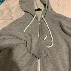 Forever 21 Cropped Grey Zip Up Hoodie